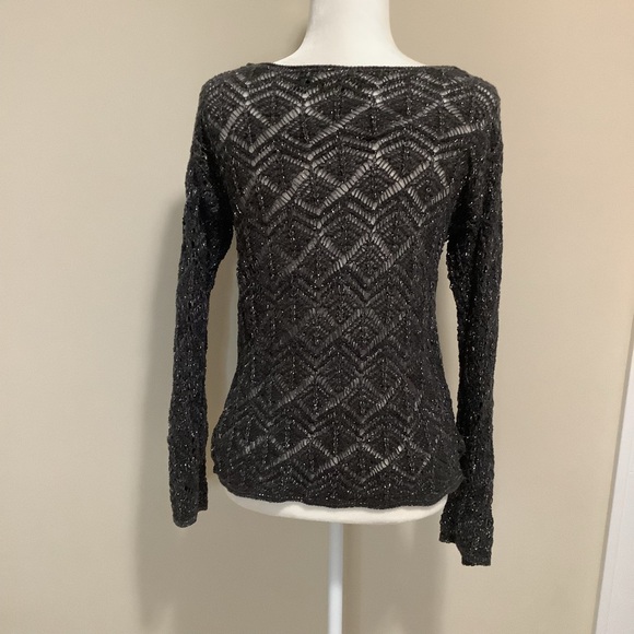 JEANNE PIERRE Sparkle. Medium. Black Knit Sweater - Picture 3 of 5